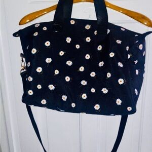 Source Unknown Black Floral Travel Bag